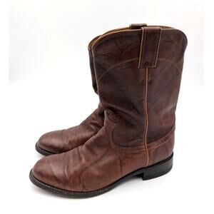 Justin Ropers Marbled Deerlite Western Boots Men's Brown Size US7.5EE EU40.5